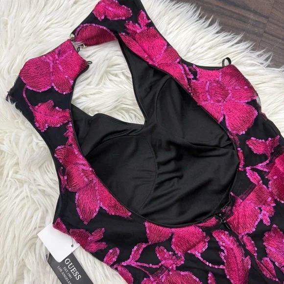 Guess Black and Pink Floral Dress - Picture 9 of 9